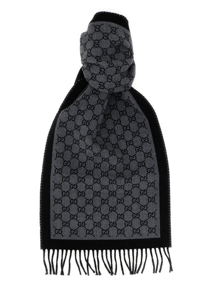 Gucci Gray Wool Scarf