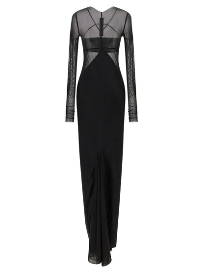 Rick Owens Black Nylon Long Dress