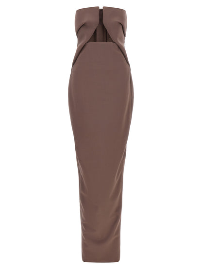 Rick Owens Brown Wool Long Dress
