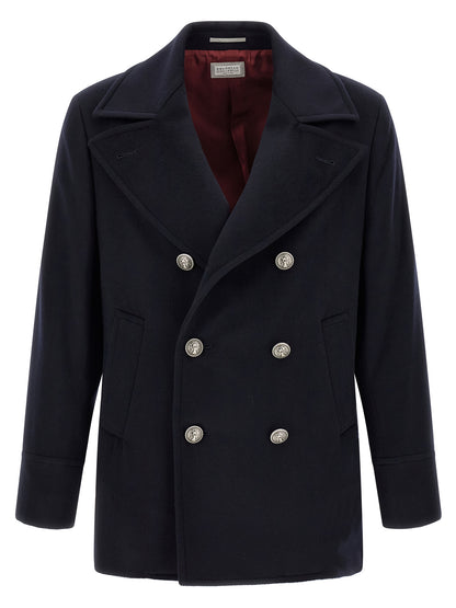 Brunello Cucinelli Blue Virgin Wool Coat
