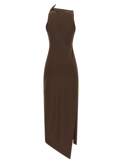 Coperni Brown Recycled Polyamide Long Dress