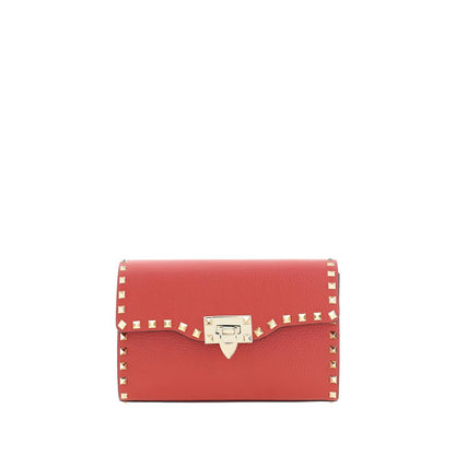Valentino Garavani Red Calf Leather Bos Taurus Shoulder Bag