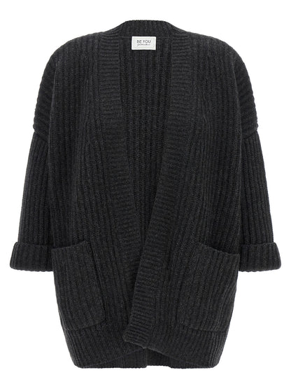 BE YOU Gray Cashmere Cardigan