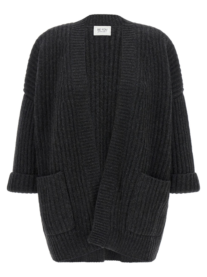BE YOU Gray Cashmere Cardigan