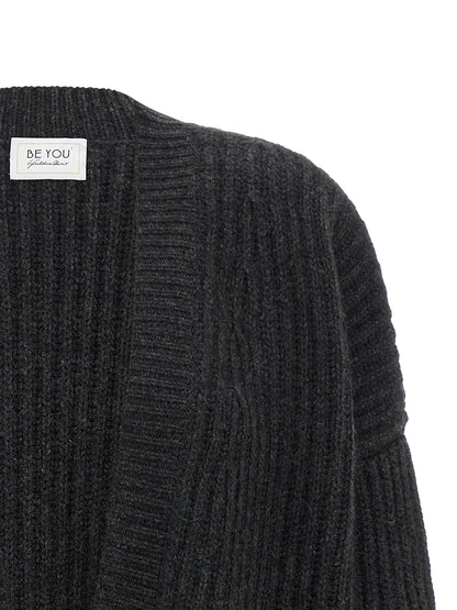 BE YOU Gray Cashmere Cardigan
