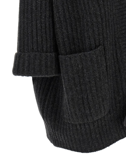 BE YOU Gray Cashmere Cardigan