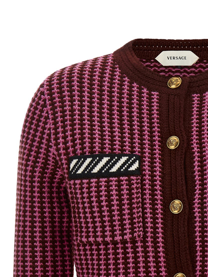 Versace Multicolor Virgin Wool Cardigan