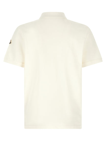Moncler White Cotton Polo Shirt