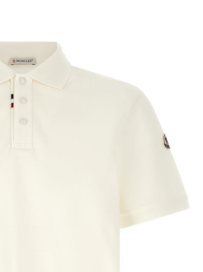 Moncler White Cotton Polo Shirt