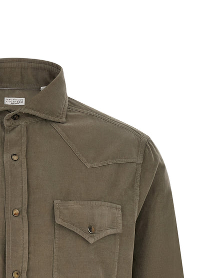 Brunello Cucinelli Bicolor Cotton Blouse