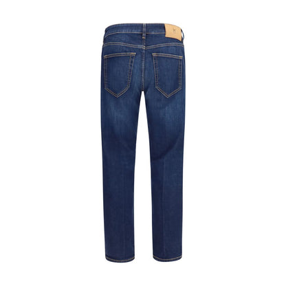 PT Torino Blue Cotton Straight-Leg Jeans