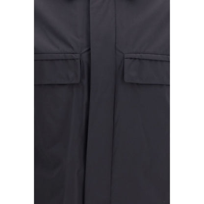 LAMINAR Black Polyamide Full-Length Jacket