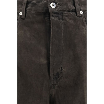 Rick Owens Bicolor Cotton Flared Jeans