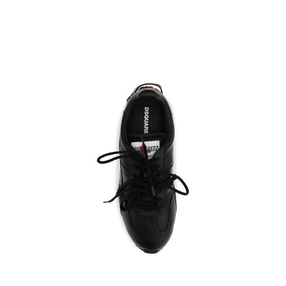 Dsquared² Black Calf Leather Bos Taurus Athletic Sneakers