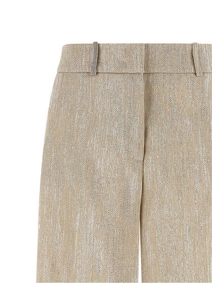 Peserico Beige Viscose Casual Pants