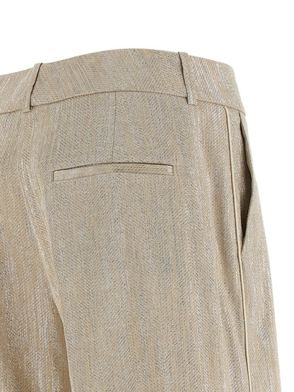 Peserico Beige Viscose Casual Pants