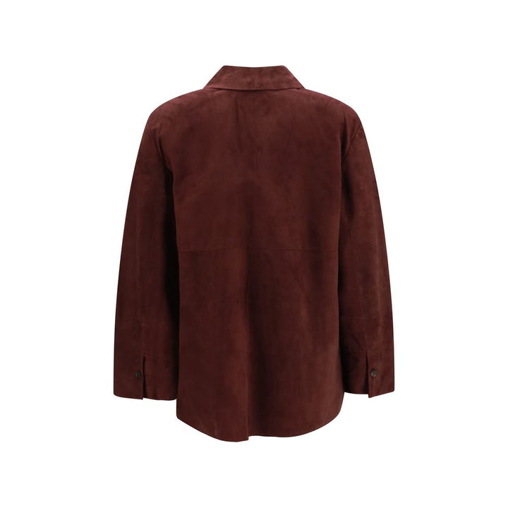 'S Max Mara Bordeaux Lamb Ovis Aries Leather Jacket