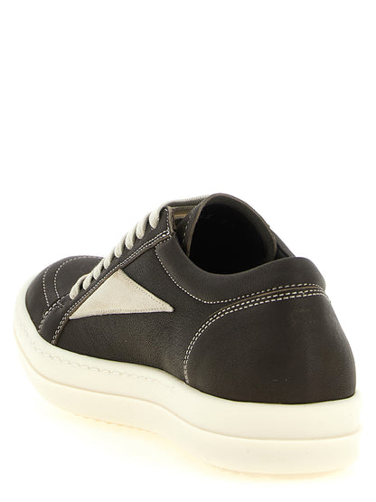 Rick Owens Brown Lamb Leather Low Top Sneakers