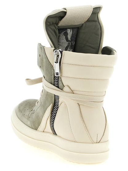 Rick Owens Bicolor Calfskin Athletic Sneakers