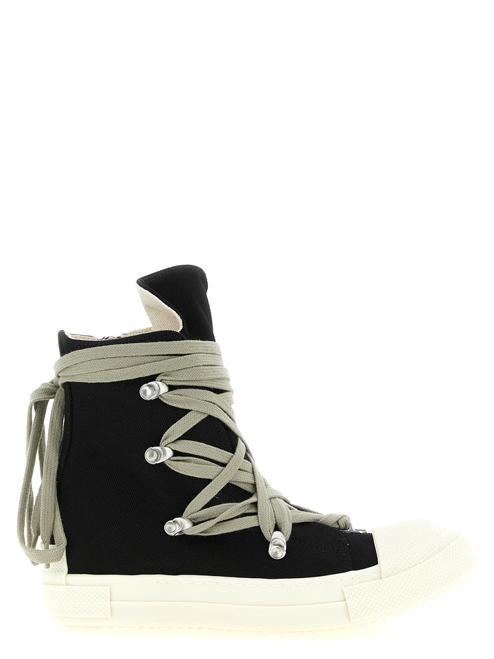 DRKSHDW Black Cotton High Top Sneakers