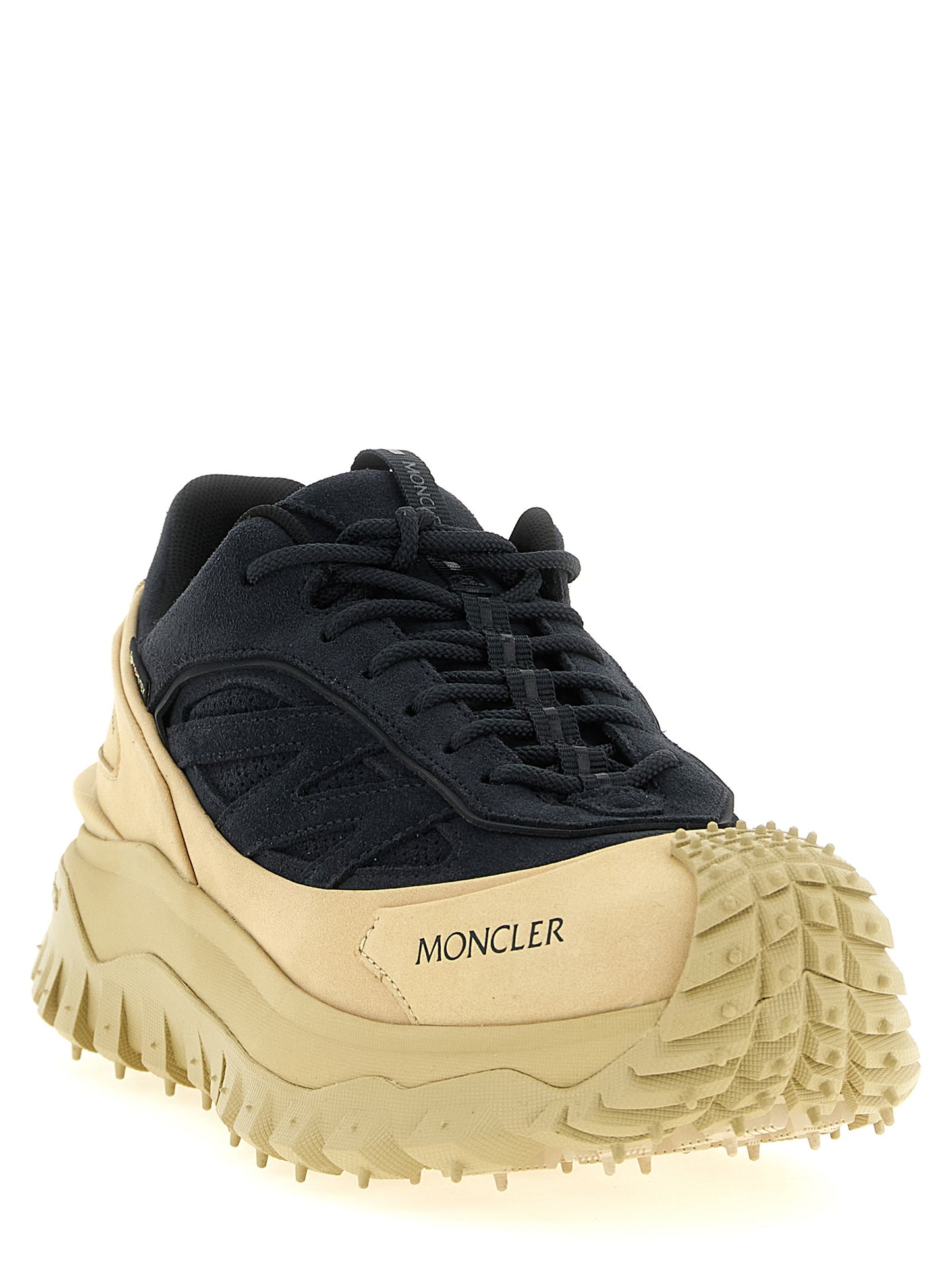 Moncler Blue Leather Athletic Sneakers