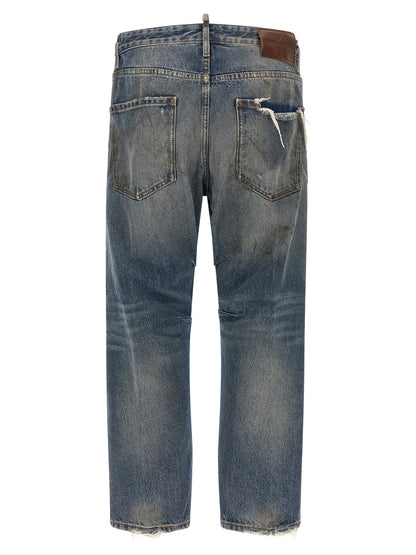 Dsquared² Blue Cotton Relaxed Fit Jeans