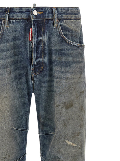 Dsquared² Blue Cotton Relaxed Fit Jeans