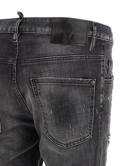 Dsquared² Gray Cotton Skinny Jeans