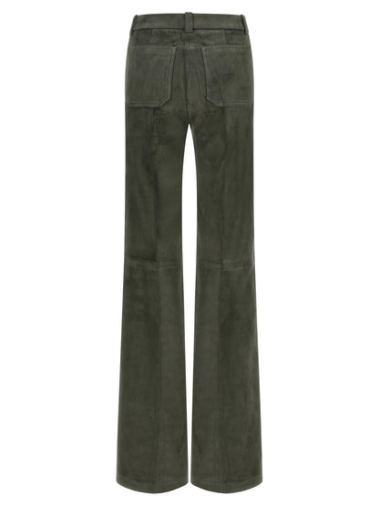 STOULS Gray Lamb Leather Pants