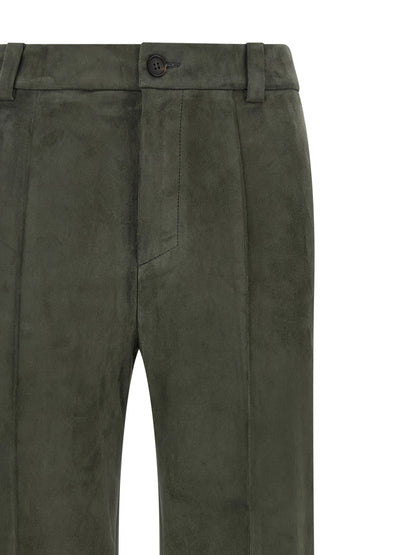 STOULS Gray Lamb Leather Pants