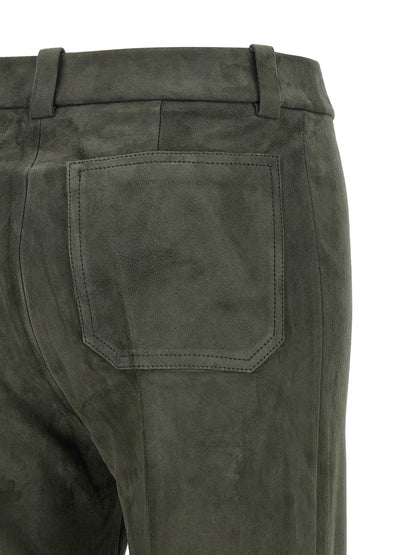 STOULS Gray Lamb Leather Pants