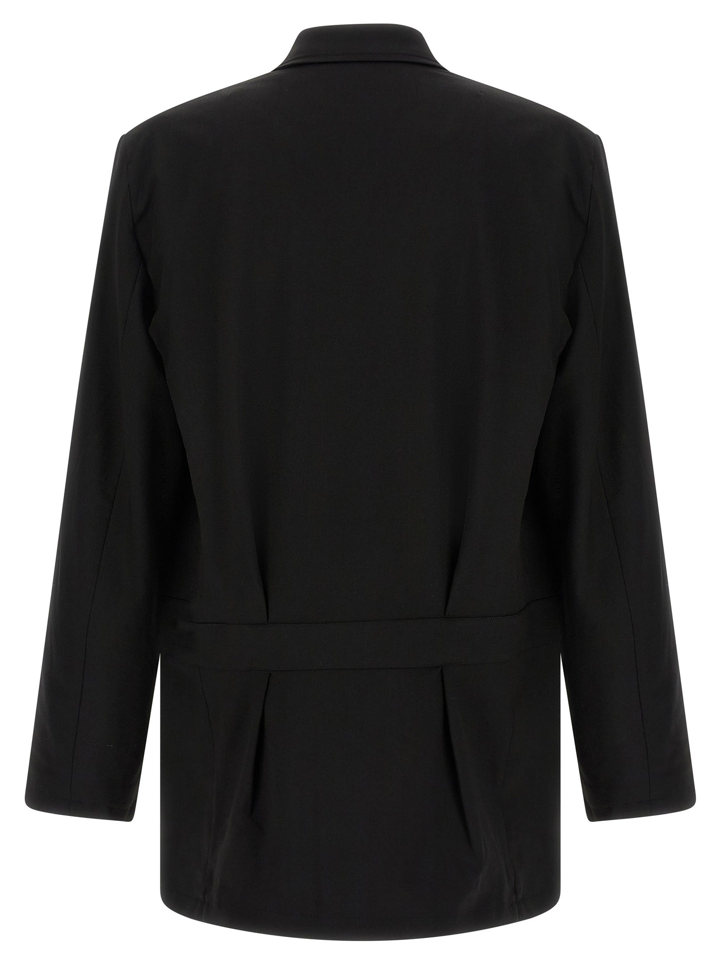Y-3 Black Wool Full-Length Jacket