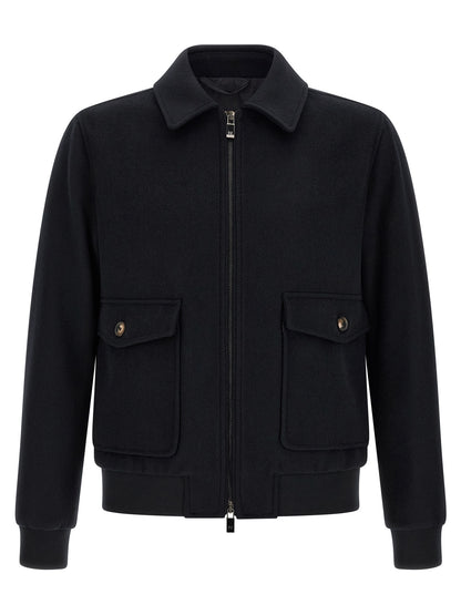 Pal Zileri Black Wool Bomber