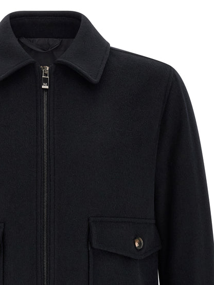 Pal Zileri Black Wool Bomber