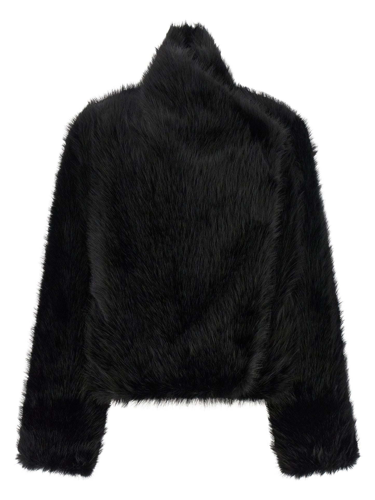 B&B COUTURE Black Polyester Full-Length Jacket