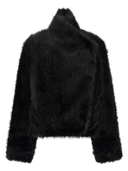 B&B COUTURE Black Polyester Full-Length Jacket