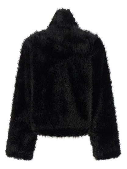 B&B COUTURE Black Polyester Full-Length Jacket