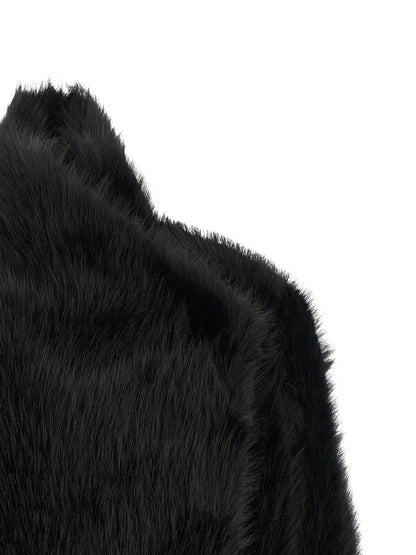 B&B COUTURE Black Polyester Full-Length Jacket