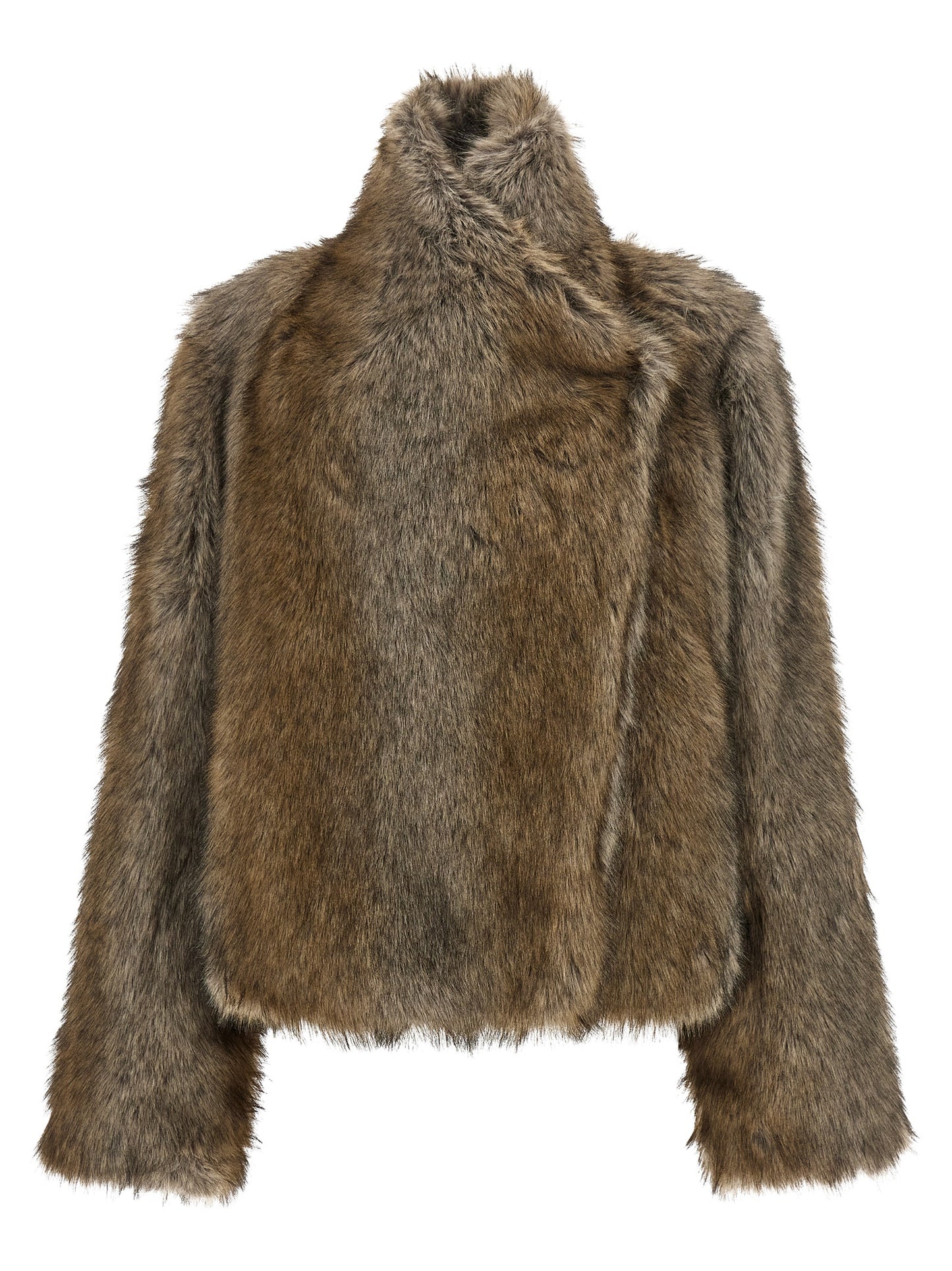 B&B COUTURE Brown Polyester Coat