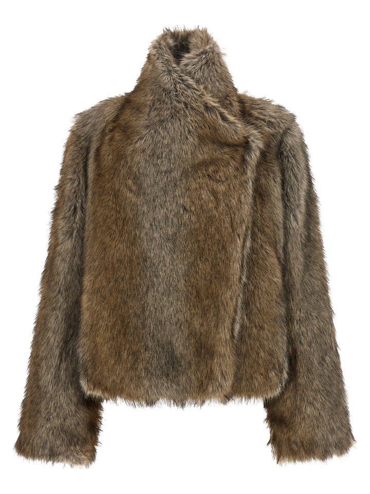 B&B COUTURE Brown Polyester Coat