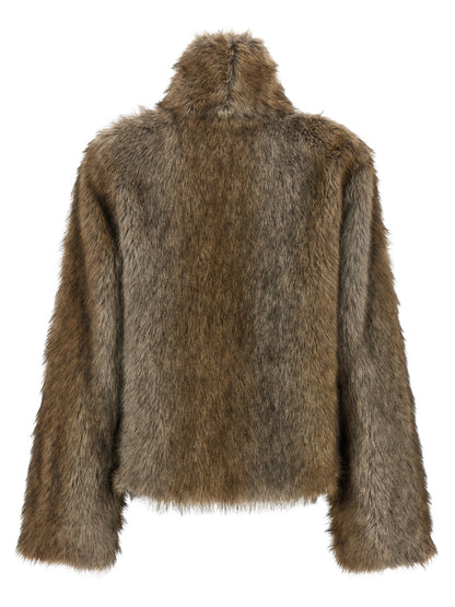 B&B COUTURE Brown Polyester Coat