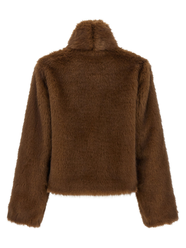 B&B COUTURE Brown Polyester Coat