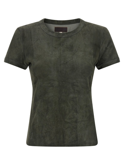 STOULS Gray Lamb Leather T-Shirt