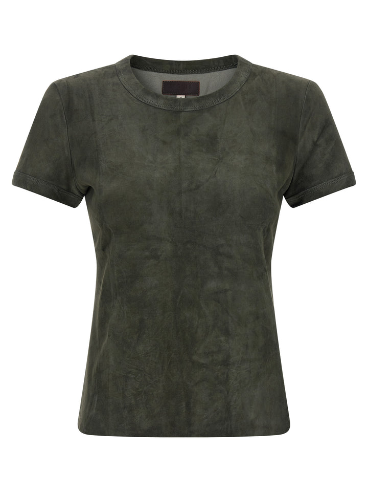 STOULS Gray Lamb Leather T-Shirt