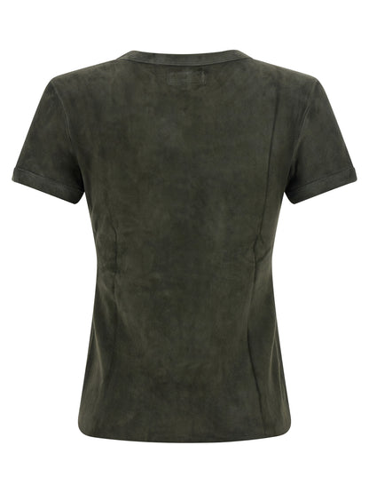 STOULS Gray Lamb Leather T-Shirt