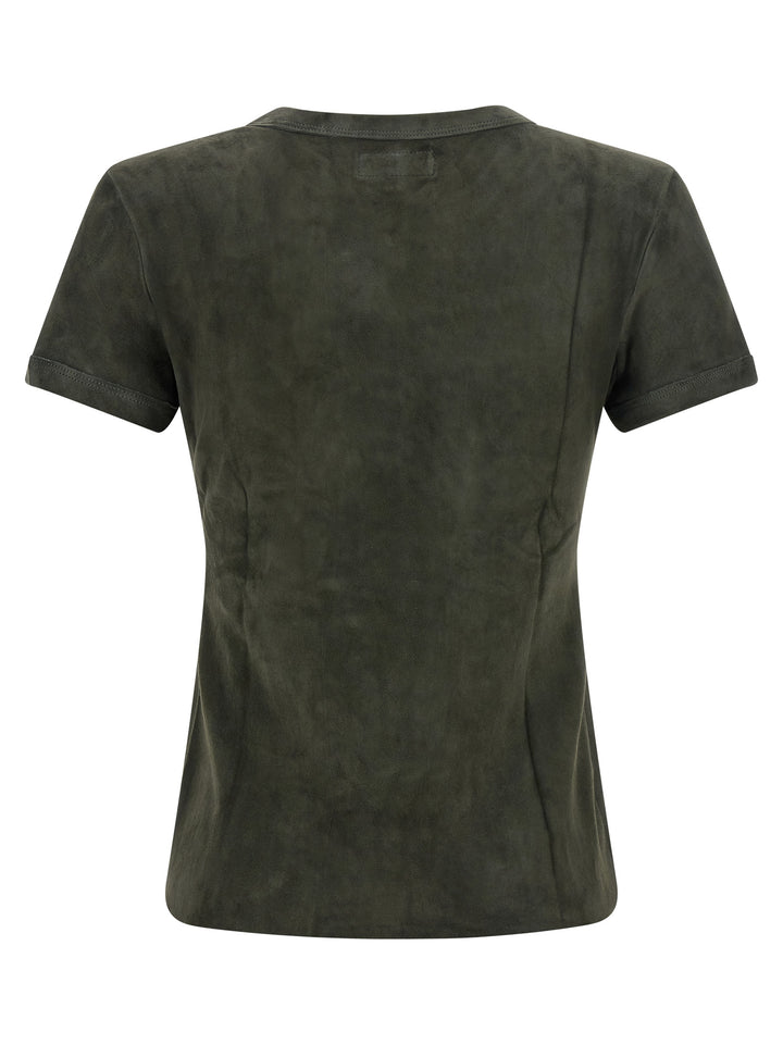 STOULS Gray Lamb Leather T-Shirt