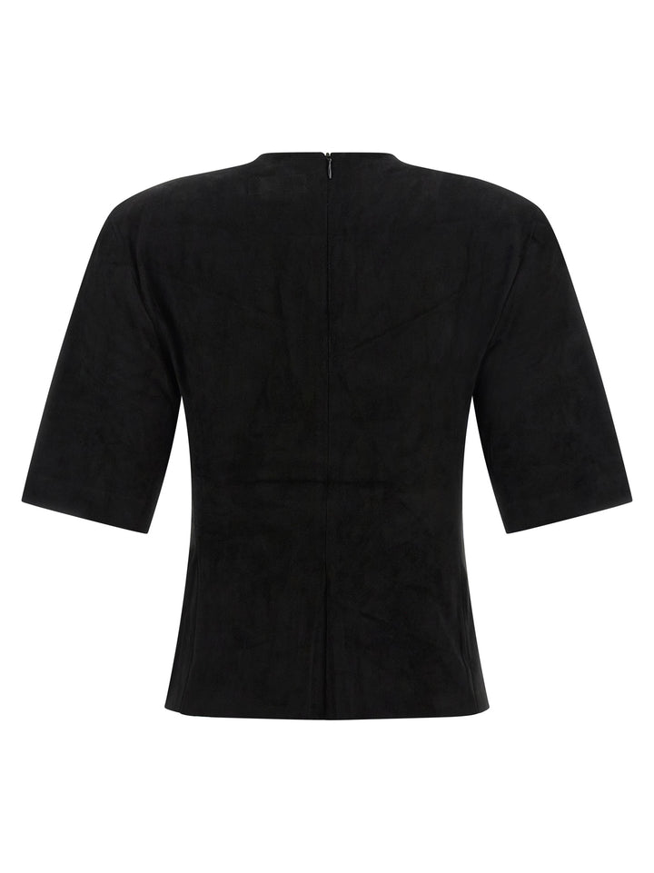STOULS Black Lamb Leather T-Shirt