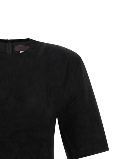 STOULS Black Lamb Leather T-Shirt