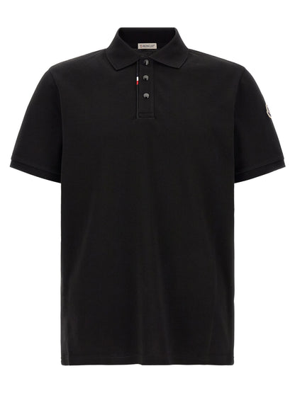 Moncler Black Cotton Polo Shirt