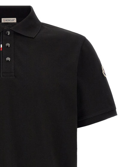Moncler Black Cotton Polo Shirt